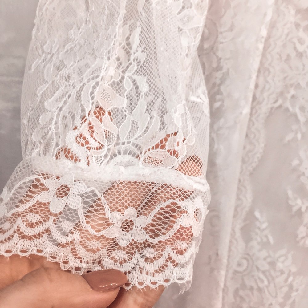 Gorgeous Long White Lace Beach Robe Cover Up - Picture 13 of 16